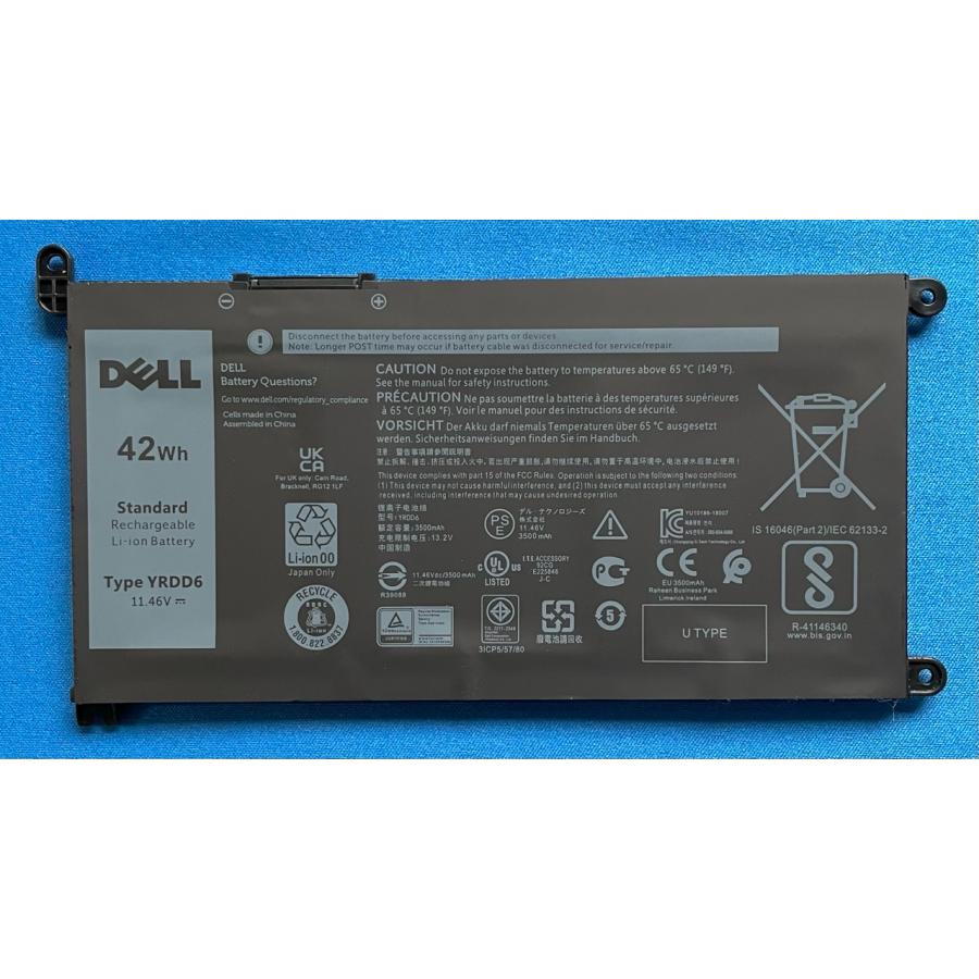 Inspiron 純正 新品 DELL 14 5485 5491 2in1等用 バッテリー YRDD6