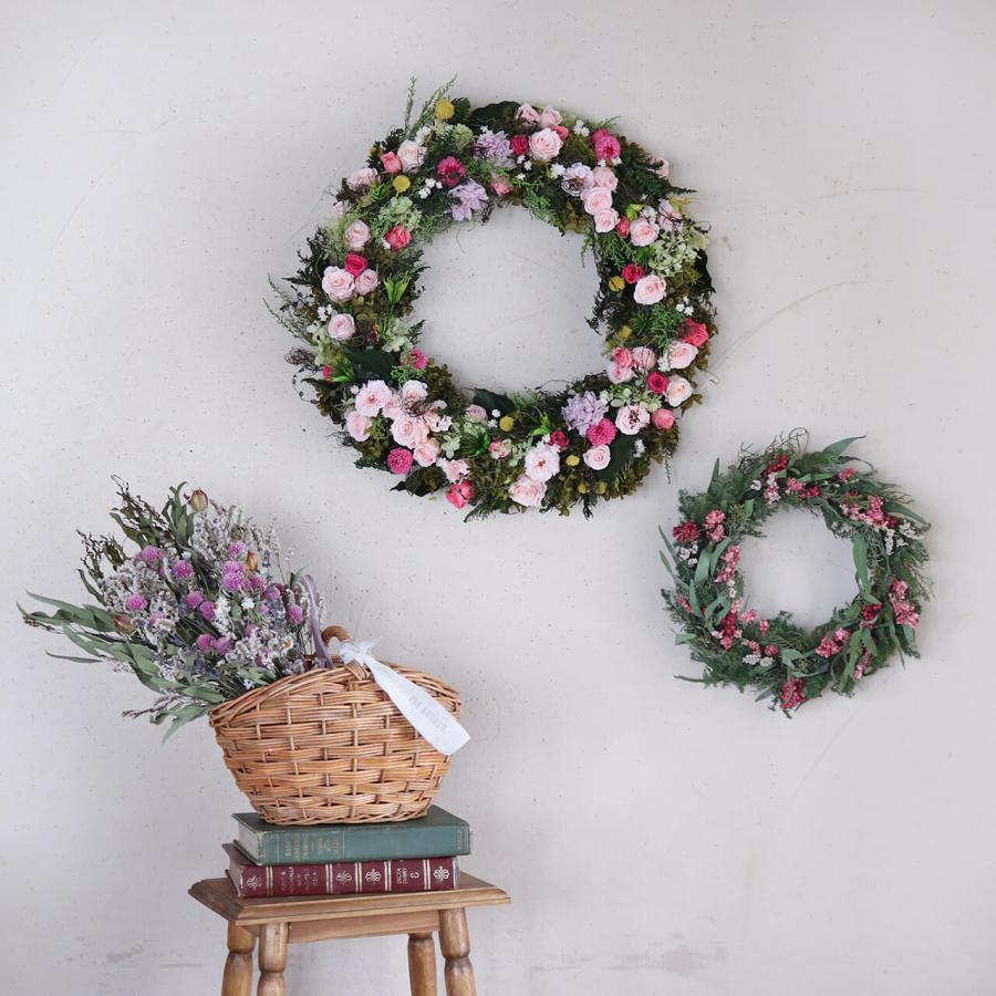 特大 1点もの 約直径50cm 】 ンクグリーンのエレガントな大きいリース