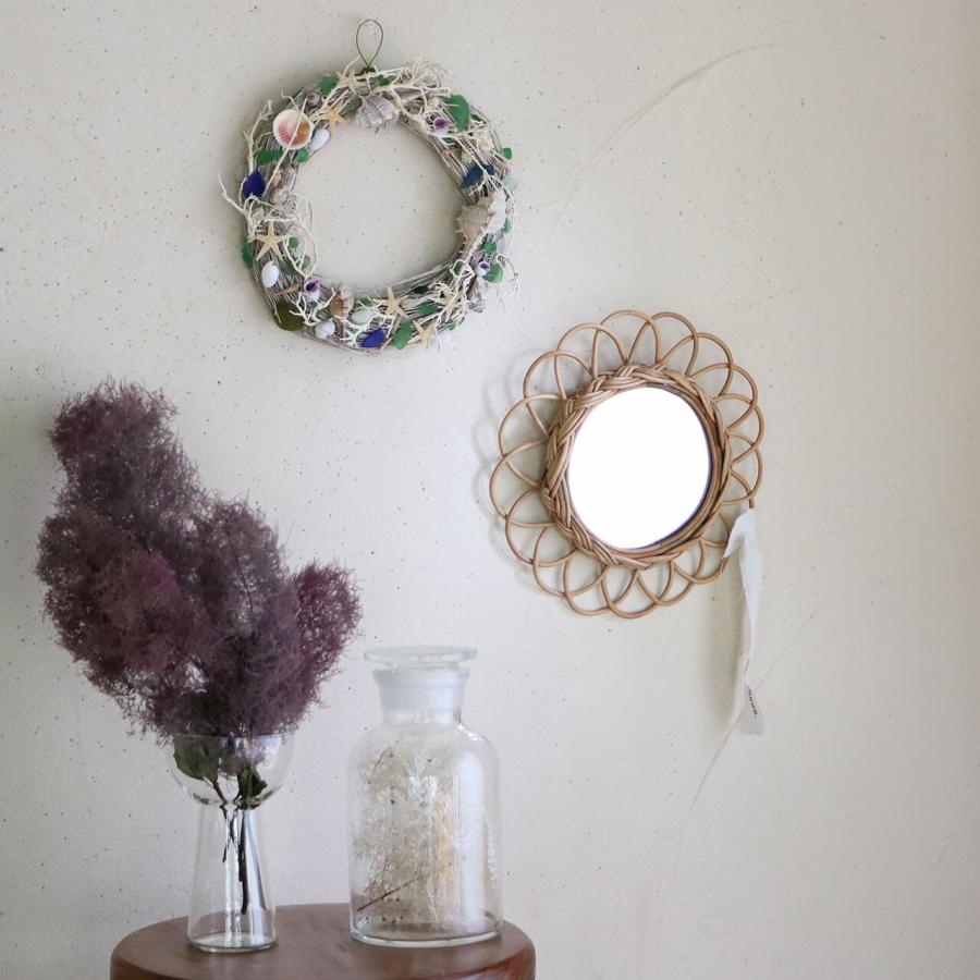 1点もの ・ 玄関ドアOK♪】貝殻とシーグラスの夏色リース H / 夏 玄関