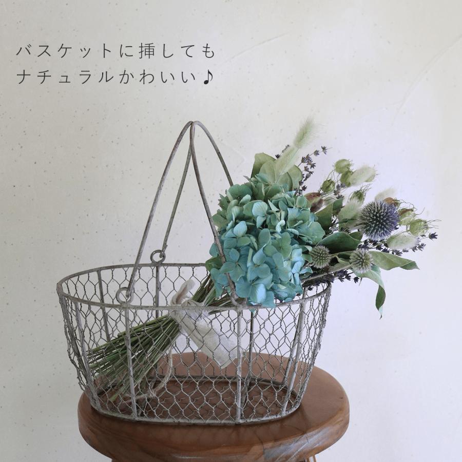 あじさいのブルーグリーンスワッグ ＊ ドライフラワー 爽やかな
