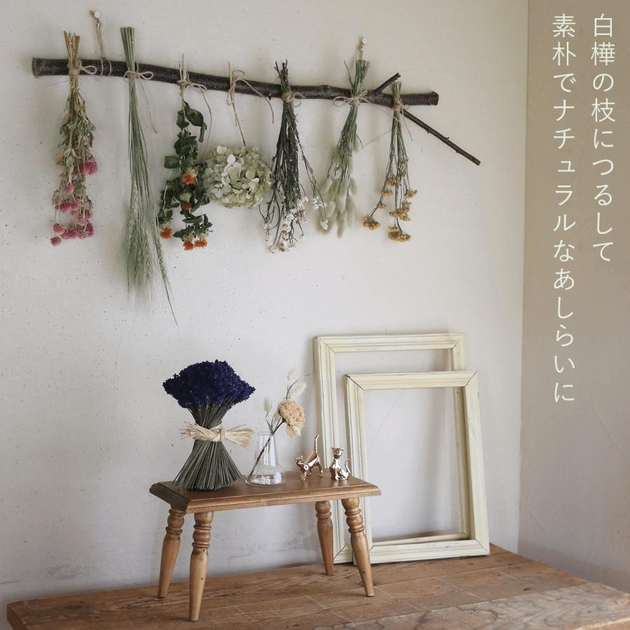吊るして楽しむ♪ ドライフラワー7点・富良野の白樺若枝セット