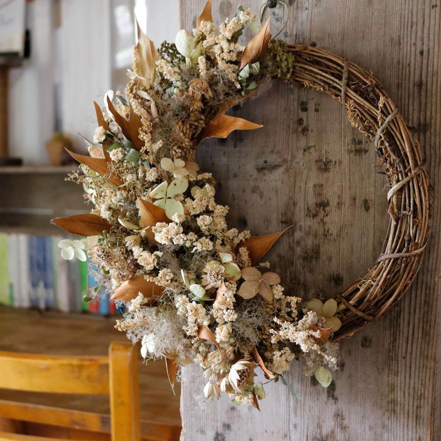 リース ドライフラワー おしゃれ 紫陽花 アレンジメント 紫陽花 木の実
