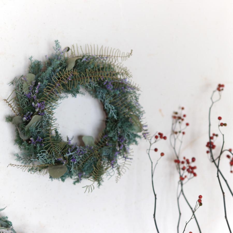 1点もの 約直径25cm 】針葉樹とブルーファンタジアのシックなグリーン