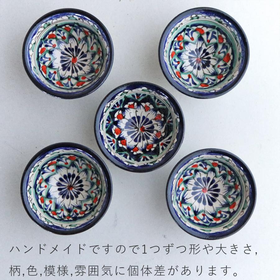 ウズベキスタン リシタン陶器 ボウル ブルー S ＊ おしゃれ ナチュラル