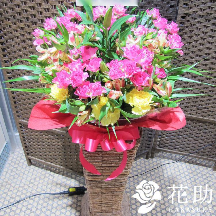 おしゃれなスタンド台プレゼント お花の色が選べる小さいサイズの可愛いスタンド花 送料 名札 画像無料 ミディアムフラワースタンド円 A 花助yahoo 店 通販 Yahoo ショッピング