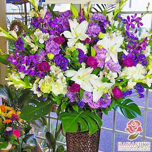 新入荷 花色は選べる25色 配送 名札 画像 回収無料 全国対応スタンド花 フラワーコンシェルジュ厳選花屋のお祝いスタンド花1段 円 Wantannas Go Id