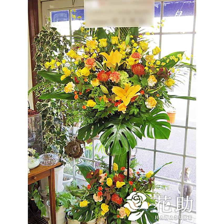 ワンサイズブランド品専門のコンサートや握手会 夜のお店にも最適 スタンド花 フラワーコンシェルジュ厳選花屋の モンステラ入り スタンド花2段200円 名札無料 東京大阪名古屋はじめ全国配達 生花 生花ワンサイズ 17 5 Americanvalue Mx