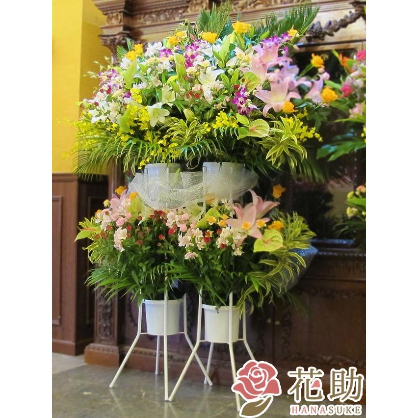 フラワーコンシェルジュ厳選花屋の【2基連結】フラワーオブジェ