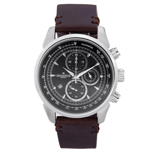 GRANDEUR グランドールプラス メンズウォッチイタリアンレザーバンドシリーズ マローネ(焦げ茶) GRP001W3