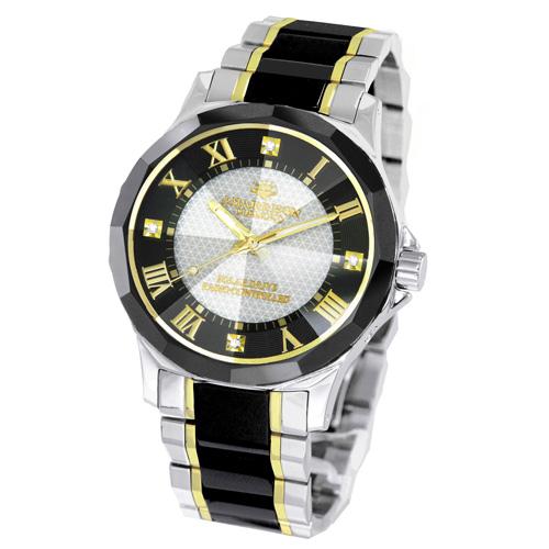 J.HARRISON 4石天然ダイヤモンド付ソーラー電波紳士用時計 JH-1979MWH