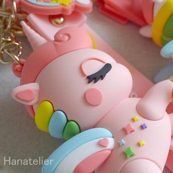 5色 レインボーユニコーンキーホルダー acc004 韓国雑貨 女の子 小学生