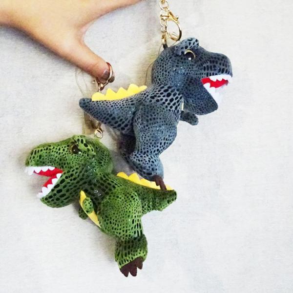 2色 ティラノサウルスぬいぐるみキーホルダーキーリング 送料無料