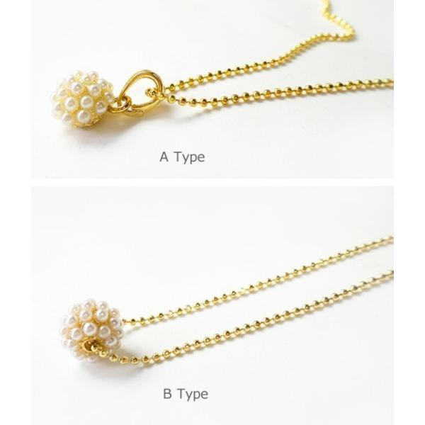 ピアスとお揃いで大好評 粒パールfeminineフラワーの2デザイン