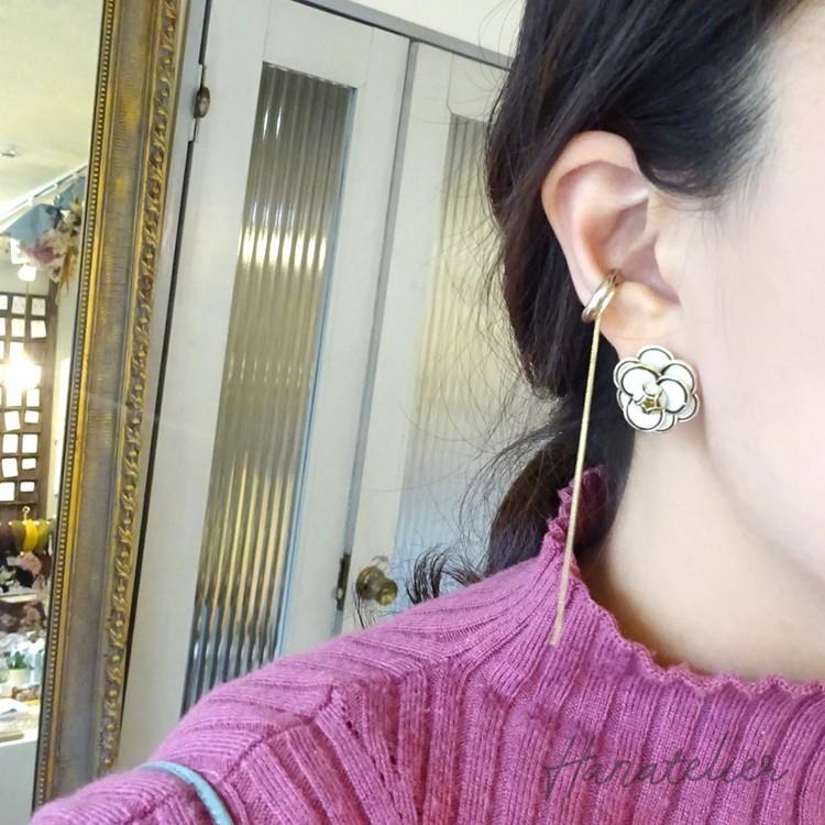 ピアス バイカラーが可愛い立体カメリアピアスpie101 イヤリング加工ｏｋ 韓国アクセサリー 韓国デザイン 韓国風 Coco ドーリー好きな方に Pie101 Hanatelier ハナトリエ 通販 Yahoo ショッピング