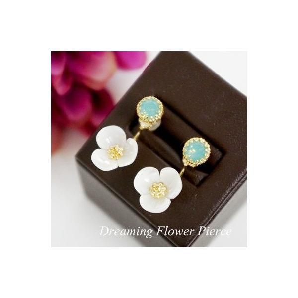 ピアス イヤリング シェル＆ストーンのDremingFlower2Wayピアス 