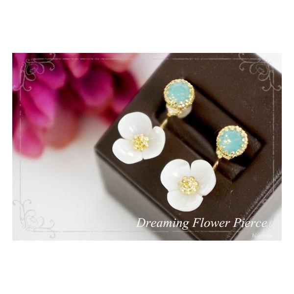 ピアス イヤリング シェル＆ストーンのDremingFlower2Wayピアス