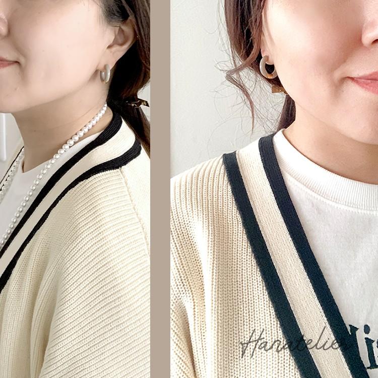 11色＞ステンレス18KメッキのCOLORフープタッチピアス pie205 ☆加工