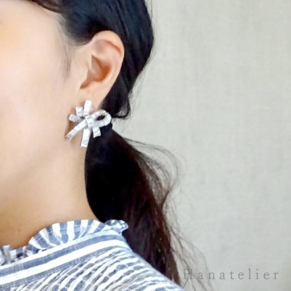 ピアス イヤリング 大きいほう キュービックジルコニアのツイスト