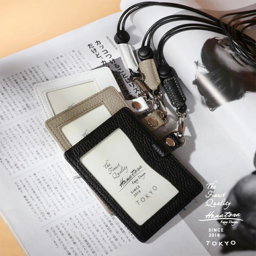 カードケース パスケース カードホルダー ネームホルダー レディース メンズ 本革 革 ネックストラップ 横型 スリム ハンドメイド jpqn HANATORA｜hanatora-japan｜17