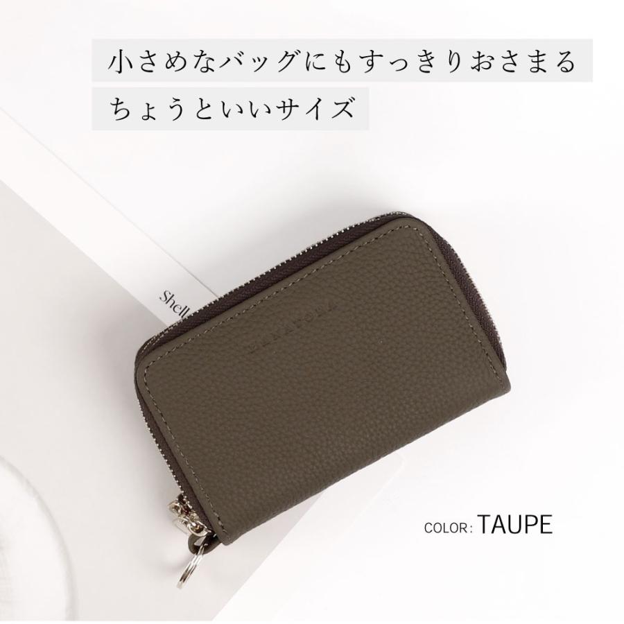 キーケース スマートキー 本革 車 レディース 小銭入れ ミニ財布 小さめ 財布 収納 ポケット ファスナー コイン プレゼント ギフト レザー ブランド HANATORAの画像
