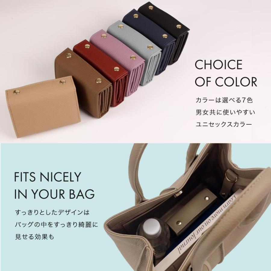 本革 ボックス型 コンパクト 三つ折り ミニ財布 シンプル 小銭入れ