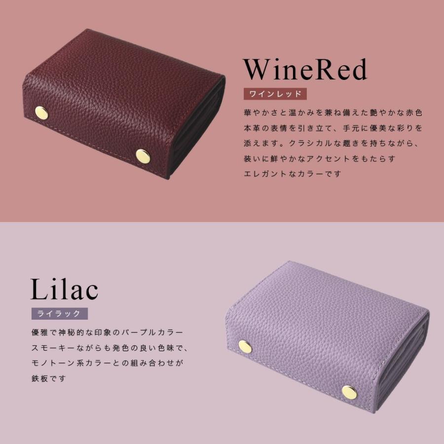 本革 ボックス型 コンパクト 三つ折り ミニ財布 シンプル 小銭入れ