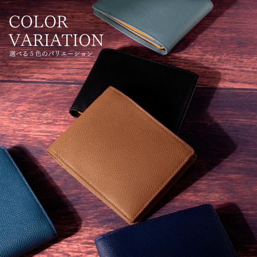 財布 メンズ レディース 二つ折り 本革 革 薄い 軽い ブランド 三
