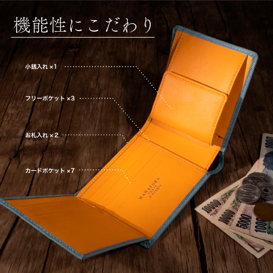 財布 レディース メンズ 二つ折り 本革 革 薄い 軽い ブランド ミニ