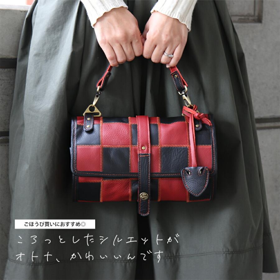 日本製 2way ハンドバッグ 本革 ロール ショルダーバッグ パッチ 日本製 2way ハンドバッグ 本革 ロール ショルダーバッグ パッチ