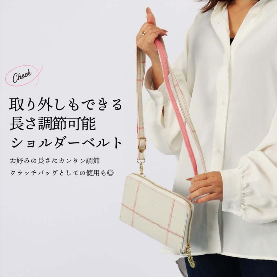 【とも★さま専用】 パッチバッグショルダー 日本製 本革 おさいふ ショルダー バッグ ブロックチェック 肩掛け