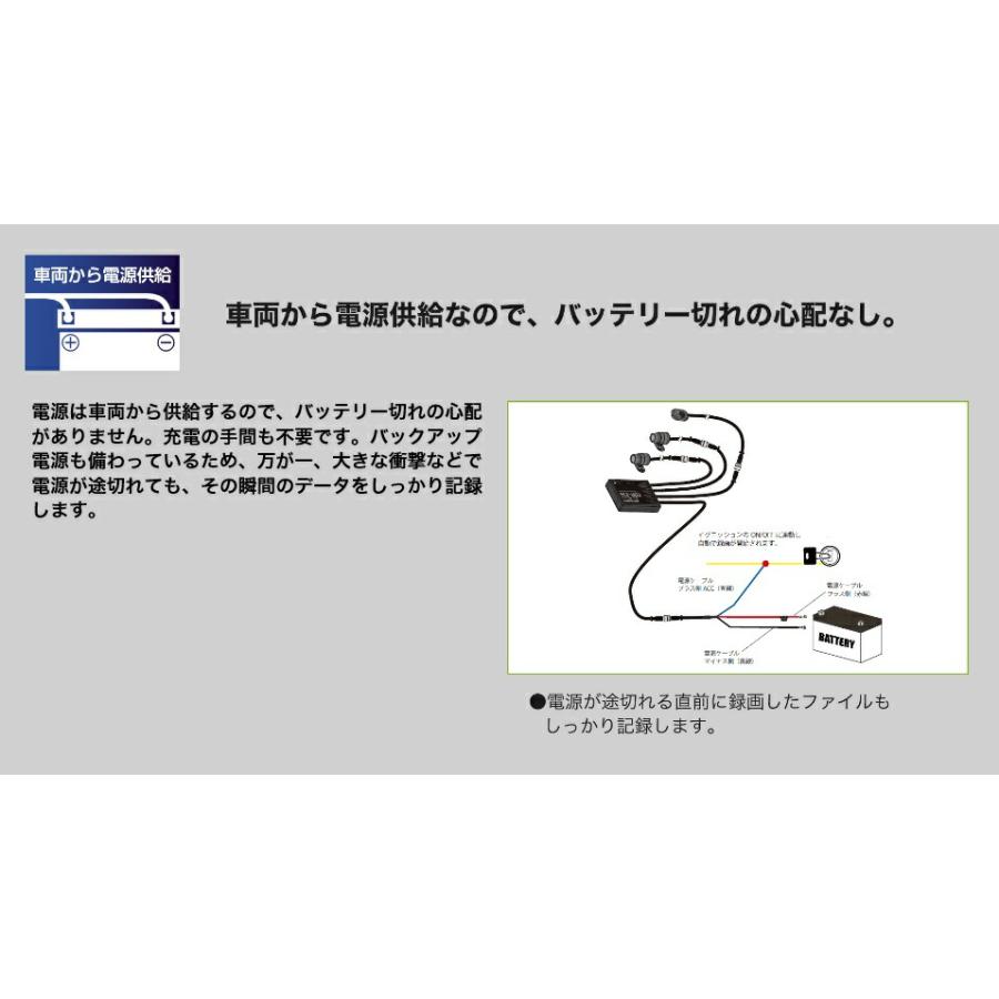 MITSUBA バイク専用ドライブレコーダー 32GB (前後2カメラモデル／microSD：32GB) 品番：EDR-21Aの画像