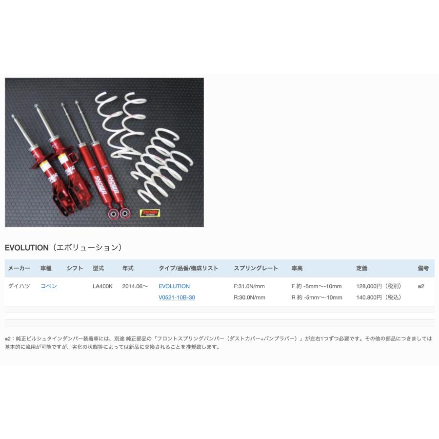 SHOWATUNING サスペンションキット ≪SPORTS Evolution -極