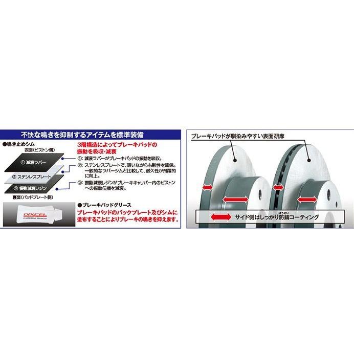 DIXCEL(ディクセル) 軽自動車用ブレーキパッド+ローターセット フロント スズキ エブリィ DA64W 05/8- 品番：KS710824023｜hanatora｜02