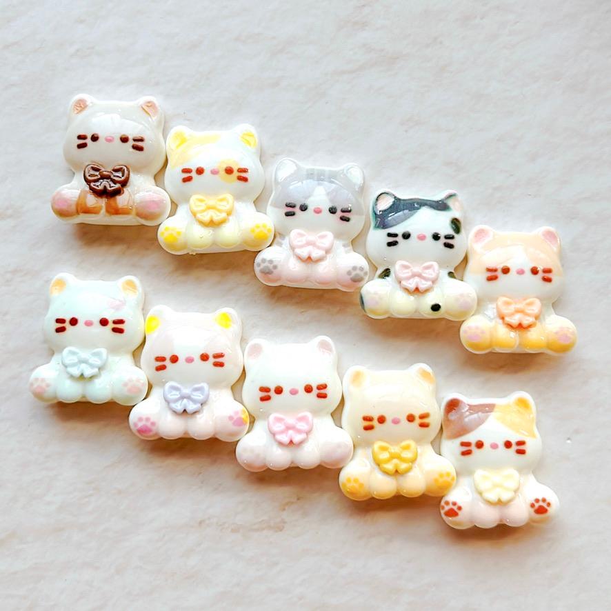 デコパーツおまとめ売り50個 デコレーションパーツ 猫 ねこ