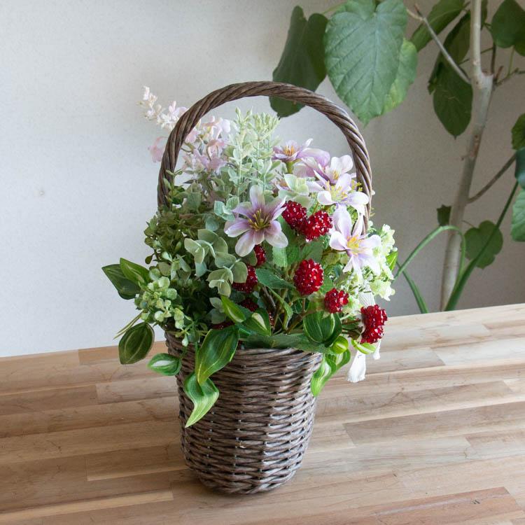 まるで本物の花うるる寄せ植え／ アーティフィシャルフラワー (造花