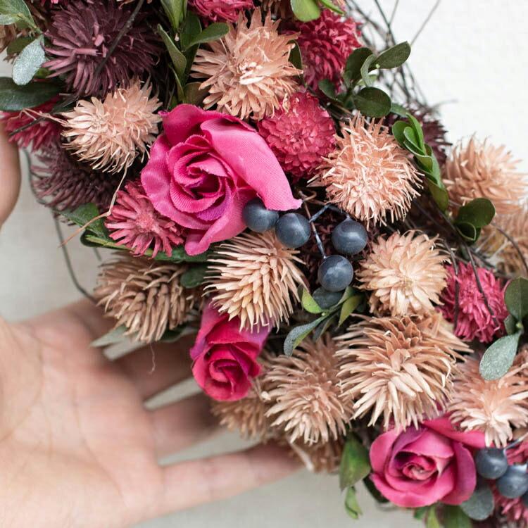 ドライフラワーリース~カウベル~.。.:*·゜+ ドライフラワーリース 約27センチ | iichi 日々の暮らしを