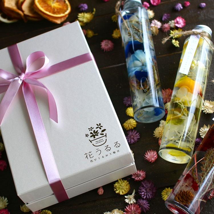 高級ギフトボックス入り ３本セット ハーバリウム ボトル詰め合わせ 母の日 プレゼント プリザーブドフラワー ドライフラワー 春 5月 4月 プチギフト 母の日 Herbarium 3set 花うるる ハンギング 寄せ植え通販 通販 Yahoo ショッピング