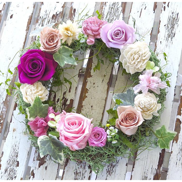 flower ＼母の日 遅れてごめんね配送／花うるる 玄関 リース