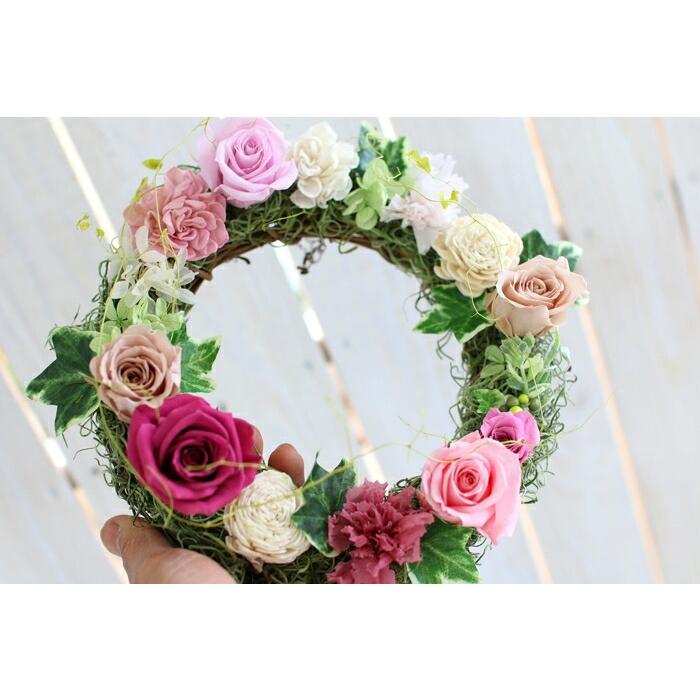 春のロンド♡プリザーブドフラワーリース♡玄関リース flower ＼母の日 遅れてごめんね配送／花うるる 玄関 リース
