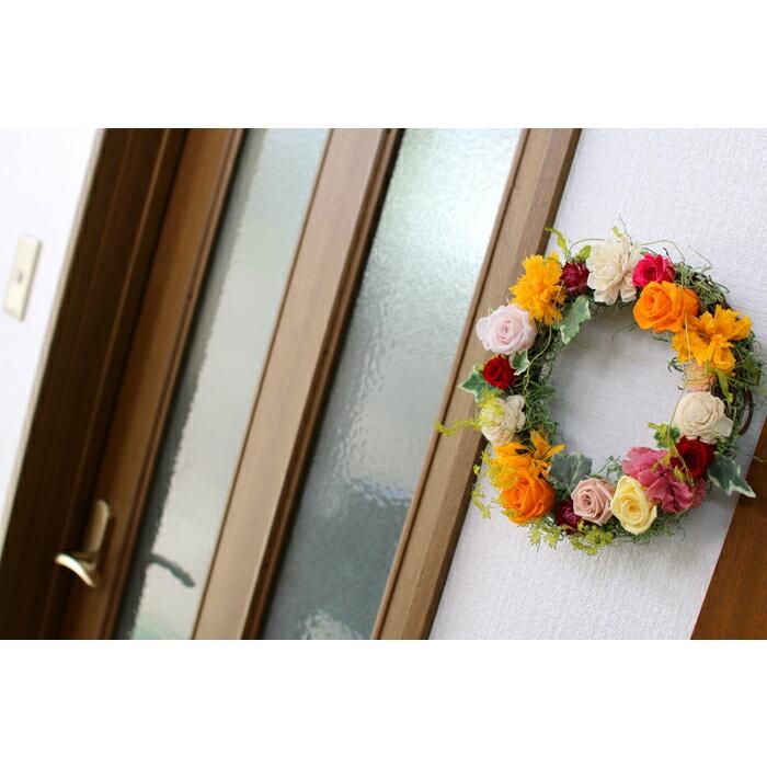 プリザーブドフラワー　フラワーリース 玄関リース　インテリア　大幅値下げしました flower ＼母の日 遅れてごめんね配送／花うるる 玄関 リース