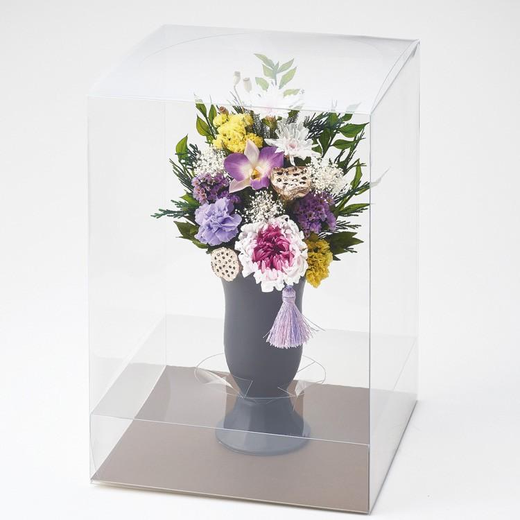 プリザーブドフラワーお供え花のアレンジ「はなぶさ 紫」 お供え 仏花