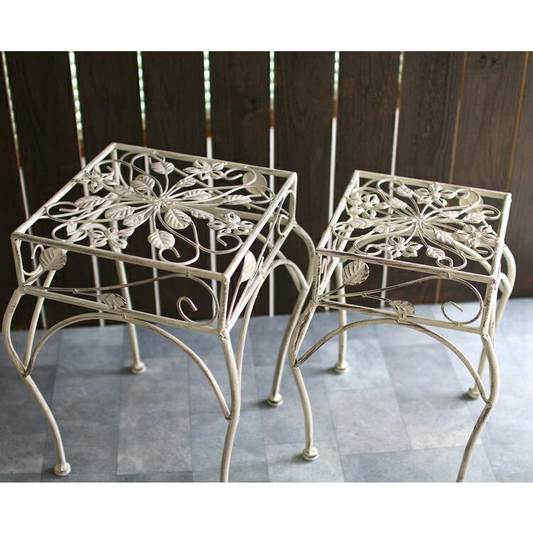 フラワースタンド 屋外 プランタースタンド 花台 角 M『AFS02-K20』 高さ34cm アイアン 屋外 室内 寄せ植え 玄関 バスケット プランター 花台ラック スタンド |  | 05