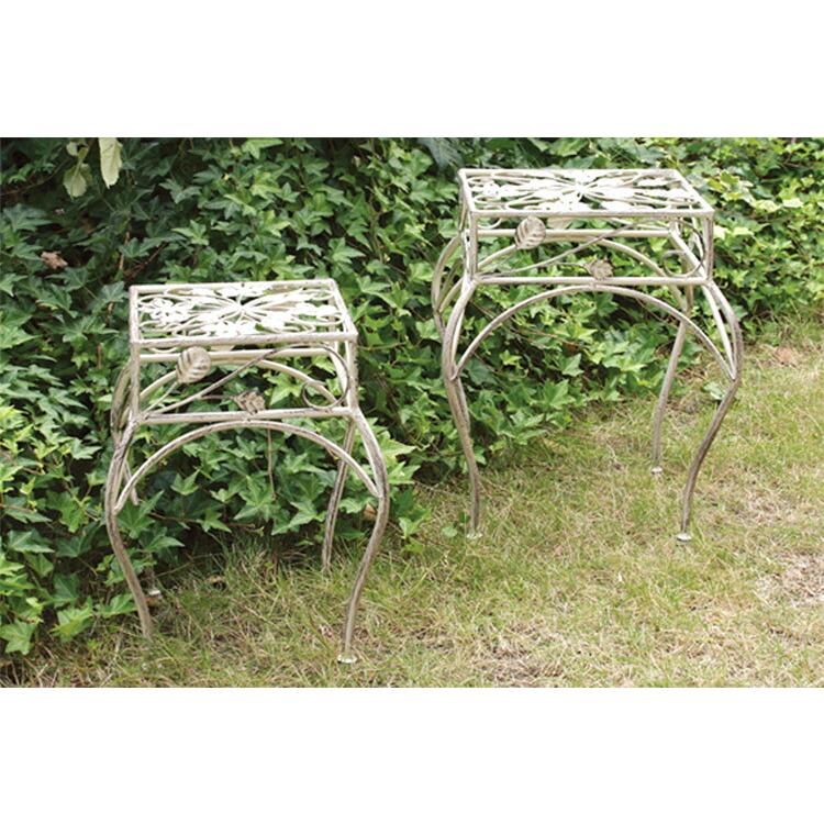 フラワースタンド 屋外 プランタースタンド 花台 角 M『AFS02-K20』 高さ34cm アイアン 屋外 室内 寄せ植え 玄関 バスケット プランター 花台ラック スタンド |  | 08