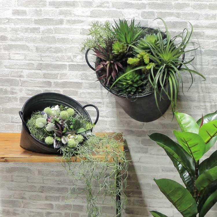 ポットのみ花は付属しません メタル ポット Mサイズ かべかけ金具付fh 031s ブリキ プランター おしゃれ 壁掛け ハンギング 寄せ植え ガーデニング雑貨 Siz Hati Metalpot M 花うるる ハンギング 寄せ植え通販 通販 Yahoo ショッピング