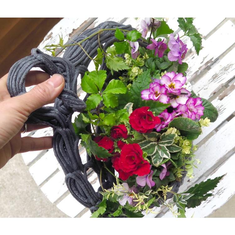 flower 現品限り 綱木紋のギャザリング寄せ植え・「サークルポット