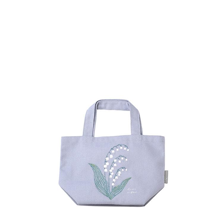 刺繍ミニトートバッグ『スズラン』( サブバッグ 軽量トートバッグ