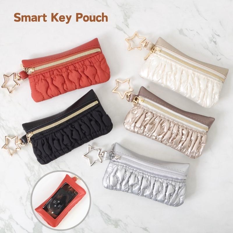 くしゅくしゅデザイン スマート キーケース メタリック おしゃれ