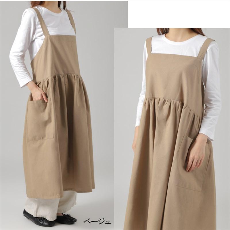 Aness(アネス) 大きいサイズ対応 ワンピースエプロン ロング丈 Aness(アネス) 大きいサイズ対応 ワンピースエプロン ロング丈