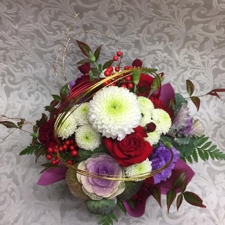 専用  お正月飾りフラワーアレンジメント 迎春アレンジ 正月飾り お正月の花 お年賀 迎春 花 ギフト しめ縄 送料