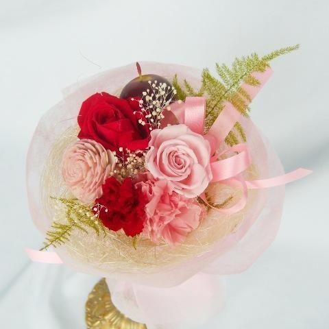枯れない花プリザーブドフラワーブーケ送料無料ミニ花束ピンク 包装 メッセss05p03mar13 Tpuriza11haha Hanatabap 花with Heartヤフー店 通販 Yahoo ショッピング